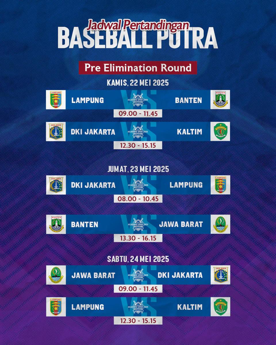 Jadwal Kejurnas Pre Elimination Round 1 v.02